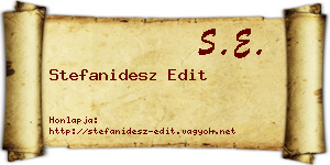 Stefanidesz Edit névjegykártya